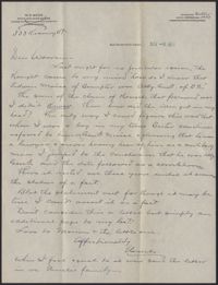 Letter from Warren Hubert Moise to Edwin Warren Moise, November 6, 1933