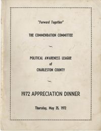 Political Awareness League of Charleston County, 1972 Appreciation Dinner