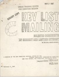Key List Mailing: Selected Documents of Current and Lasting Interest, February 5, 1967