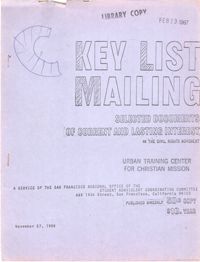 Key List Mailing: Selected Documents of Current and Lasting Interest, November 27, 1967