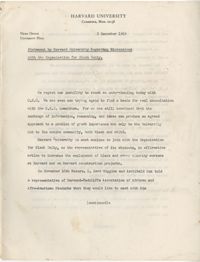 Harvard University and Organization for Black Unity Negotiation Documentation