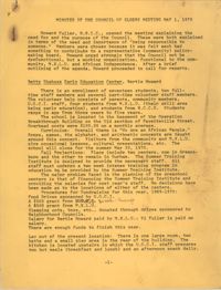 Minutes of the Council of Elders Meeting, May 1, 1970