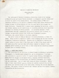 Malcolm X Liberation University Curriculum Plan, 1970-71