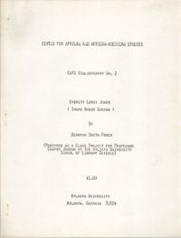 Center for African and African-American Studies Bibliography No. 2