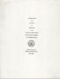 Constitution and By-Laws for Branches of the NAACP, May 1988