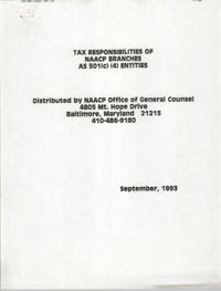 Tax Responsibilities of NAACP Branches as 501(c) (4) Entities