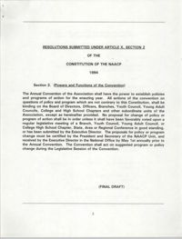 Resolutions Submitted Under Article X, Section 2 of the Constitution of the NAACP, 1994