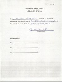 Charleston Branch NAACP Election Consent Forms, J. Michael Graves