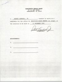Charleston Branch NAACP Election Consent Forms, Robert Campbell, Jr.