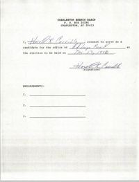 Charleston Branch NAACP Election Consent Forms, Harold R. Carrillo