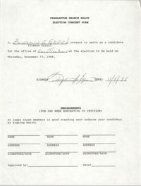Charleston Branch NAACP Election Consent Forms, December 15, 1988