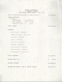 Charleston Branch of the NAACP Financial Report, August 1991