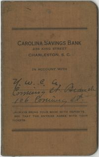 Carolina Savings Bank Account Book for the Y.W.C.A., Coming Street Branch