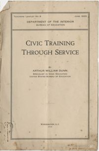 Civic Training Through Service, Department of the Interior, Bureau of Education, June 1920