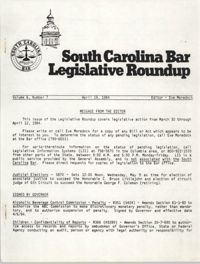 South Carolina Bar Legislative Roundup, Vol. 6 No. 7, April 19, 1984