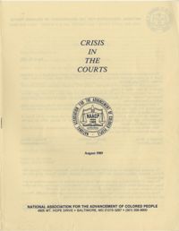 Crisis in the Courts, Pamphlet, NAACP, August 1989