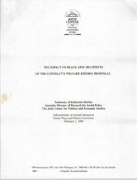 The Impact on Black AFDC Recipients of the Contract's Welfare Reform Proposals