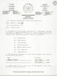 Charleston Branch of the NAACP Memorandum, April 28, 1992