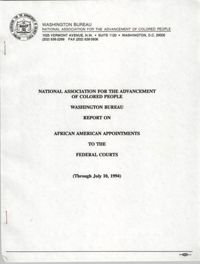 NAACP Report on African American Appointments to the Federal Courts