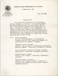 United States Department of Justice Notice, July 25, 1975