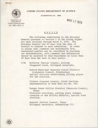 United States Department of Justice Notice, March 12, 1976