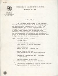 United States Department of Justice Notice, March 26, 1976