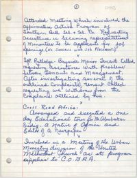 Handwritten Meeting Notes, 1975