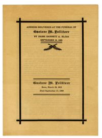 Funeral program for Gustave M. Pollitzer