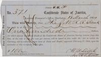 209. 3 Confederate Checks --1864