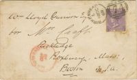Envelope from William Lloyd Garrison Addressed to William Craft, 1860