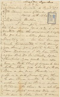 406. Madame Baptiste to Bp Patrick Lynch -- April 14, 1866