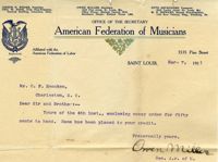 American Federation of Musicians Local 502 records, 1911-1914.