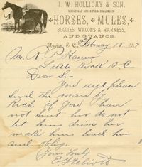 R.P. Hamer business letters, 1887
