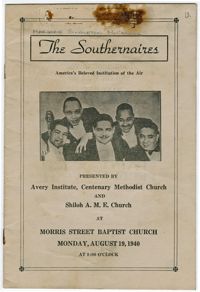 Program for a concert by The Southernaires