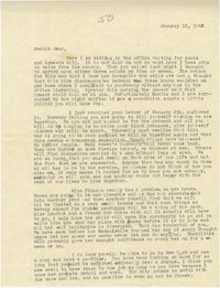 Letter from Sidney Jennings Legendre, January 13, 1943
