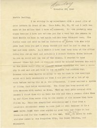 Letter from Sidney Jennings Legendre, November 29, 1942