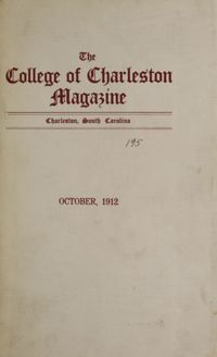 College of Charleston Magazine, 1912-1913