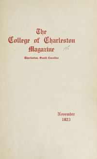 College of Charleston Magazine, 1923-1924