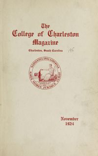 College of Charleston Magazine, 1924-1925