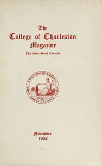 College of Charleston Magazine, 1928-1929