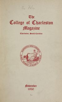 College of Charleston Magazine, 1930-1931