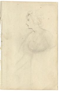 Portrait sketch of woman in profile