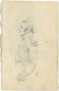 Sketch of soldier in profile