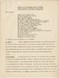 Charleston Vice: Minutes of the Conference Held in Admiral Allen's Office on October 1, 1941, on the Vice Conditions in the City of Charleston