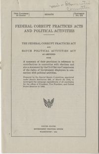 Democratic Committee: Federal Corrupt Practices Acts and Political Activities, 1944