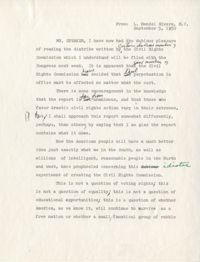 Edited Draft of a Speech by Representative L. Mendel Rivers on Extending the Life of the Civil Rights Commission, September 5, 1959