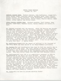 Minutes, Annual Board Meeting, Penn Community Services, October 22, 1977