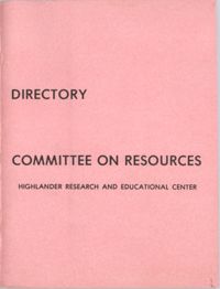 Highlander Research and Educational Center's Committee on Resources Directory