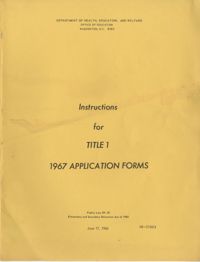 Instructions for Title 1, 1967 Application Forms