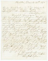 Letter from Heinrich Emil Eckel, December 30, 1874